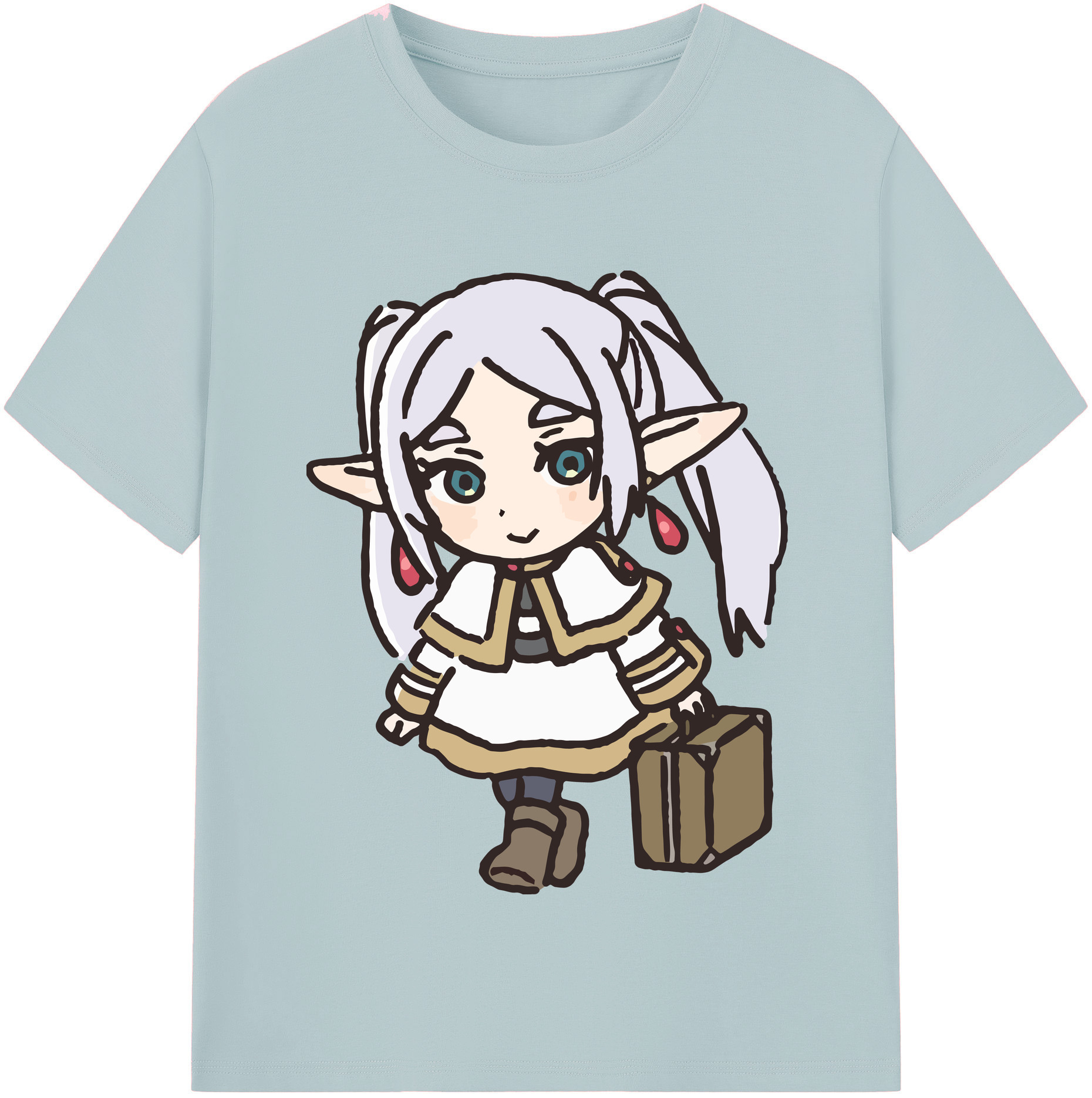 （画像用） 葬送のフリーレン Frieren 綿100％半袖Tシャツ（フロントプリント）